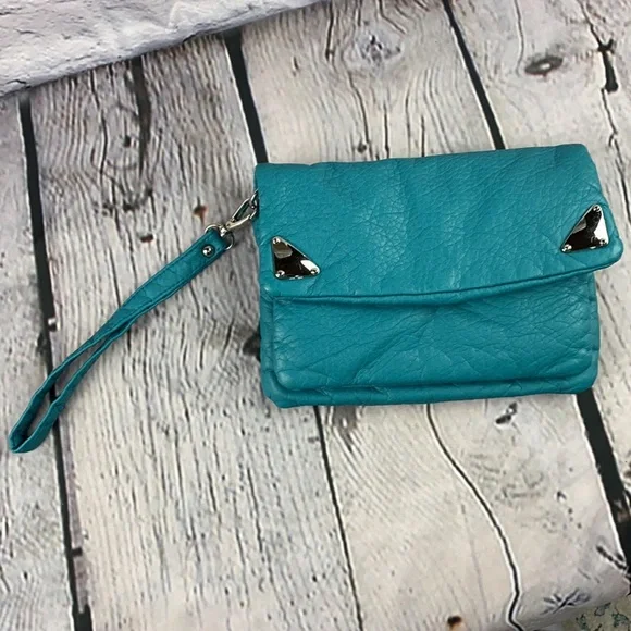 CANDIE’S Teal Soft Shoulder/Wristlet/Clutch Bag - Picture 15 of 17